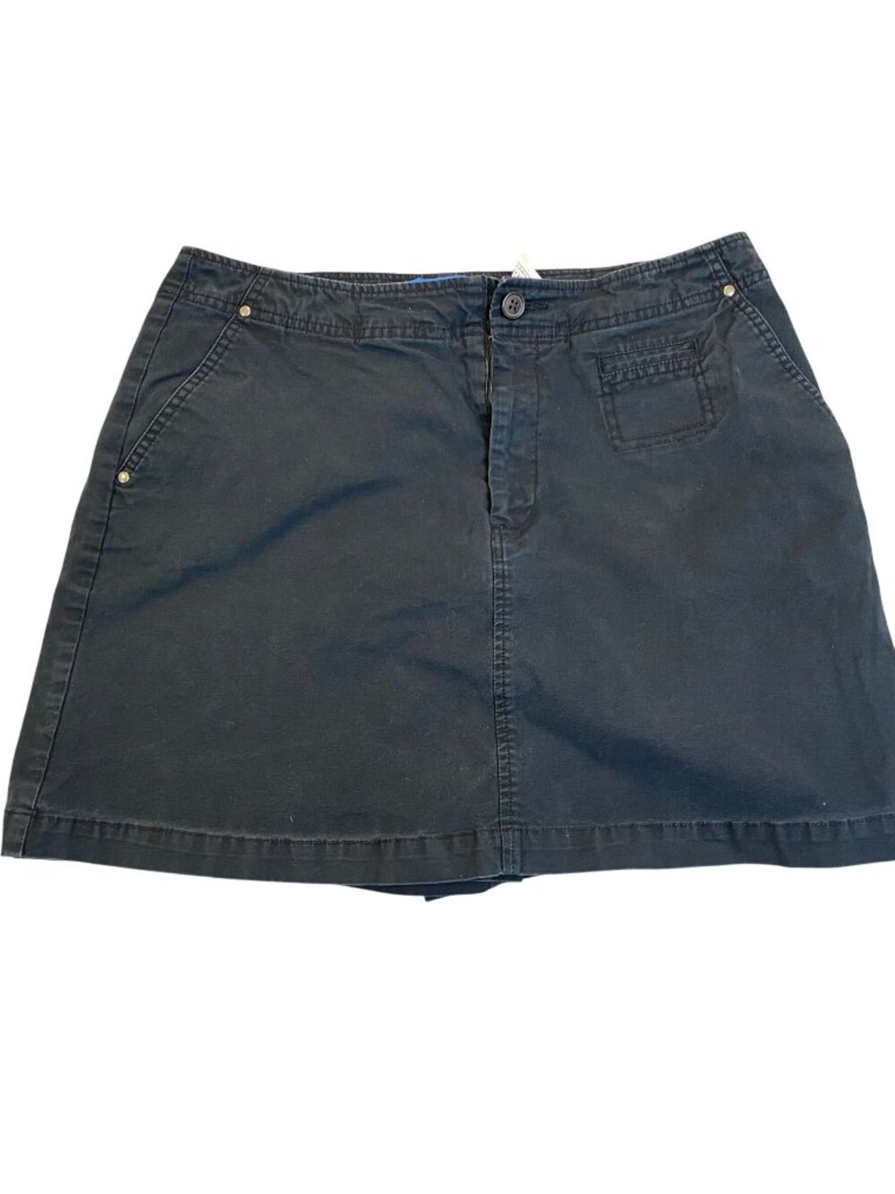 Dockers Womens A-Line Mini Skirt Size 8 Black Cotton Stretch Favorite Fit Casual